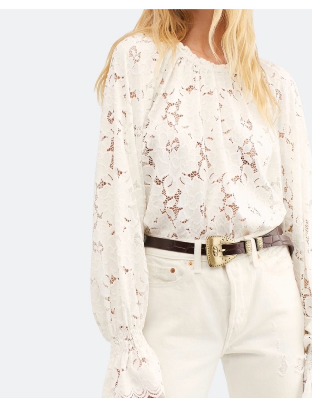 Free people Olivia lace blouse small top